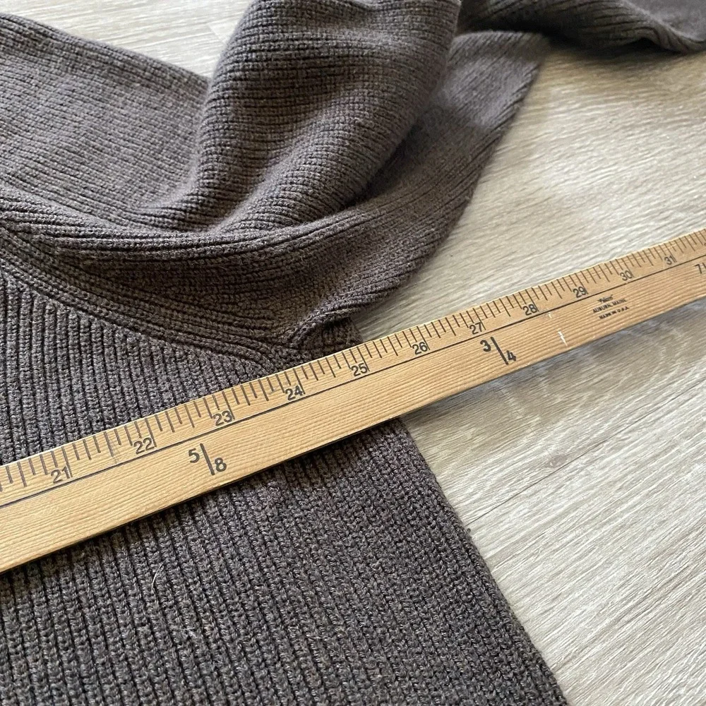 Banana Republic Ribbed Knit Full Zip Hoodie Men's XL Brown Minimal Cotton Blend